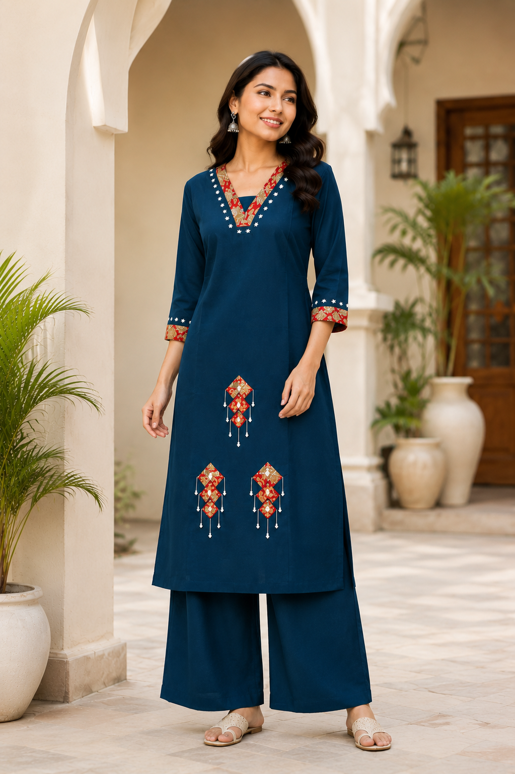 Neel Dabu Cotton Kurti Set