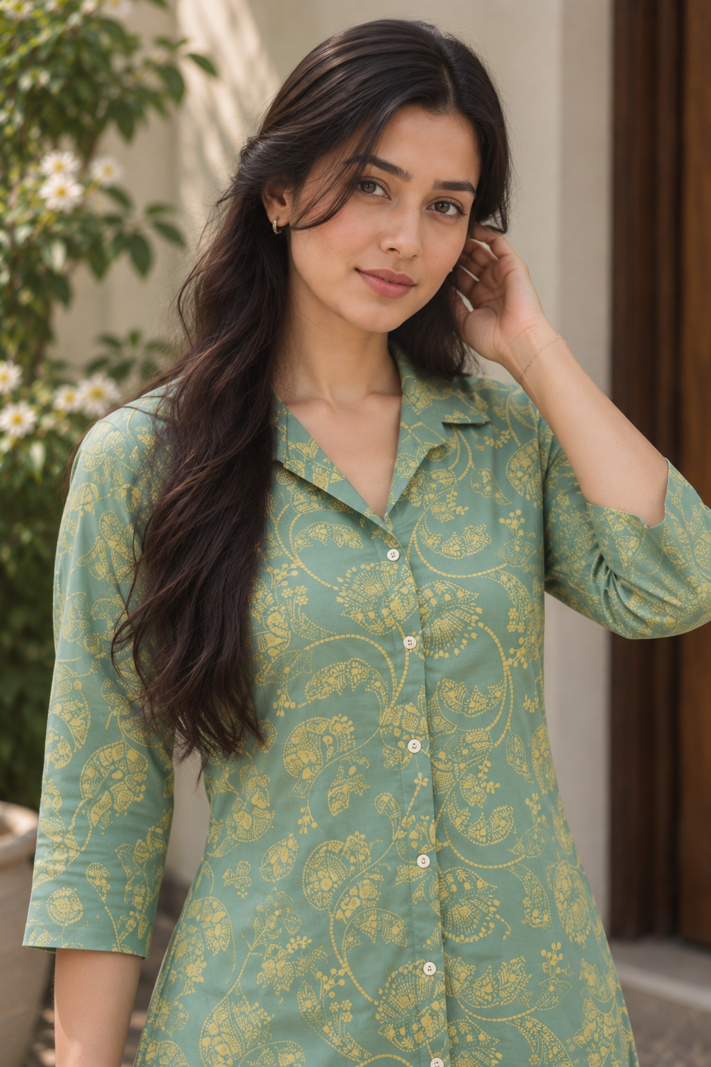 Dusty Teal Paisley Printed Co-ord set