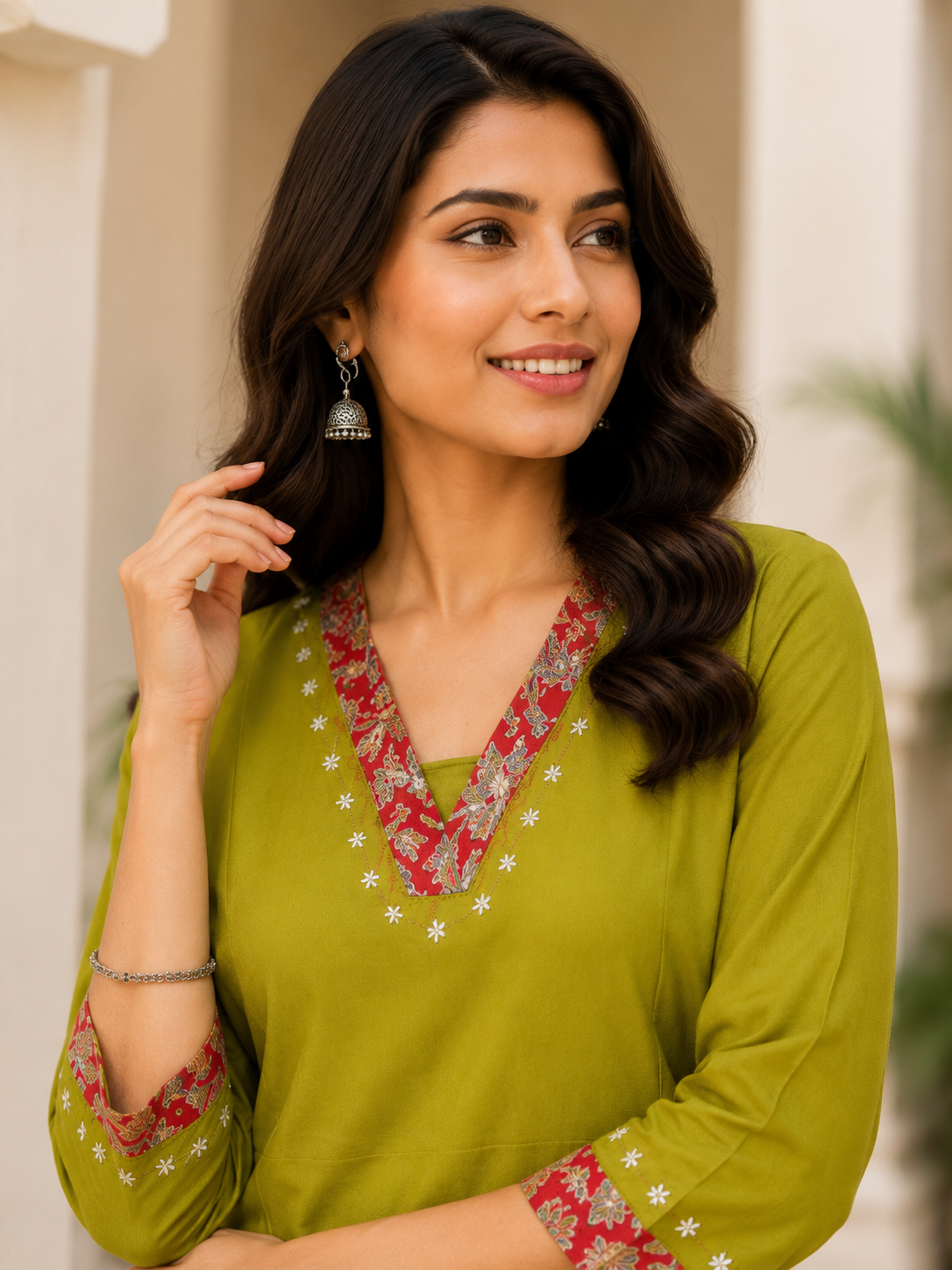 Oliva Dabu Cotton Kurti Set