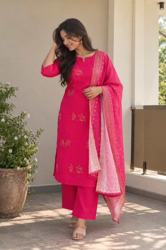 Gulnaar Pink Suit Set