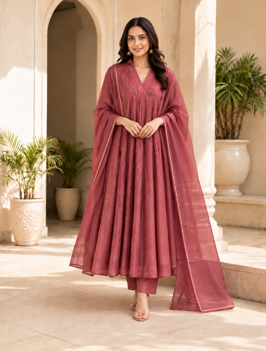 Rooh Rose Anarkali Set