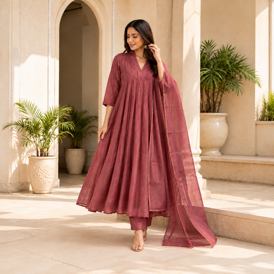 Rooh Rose Anarkali Set