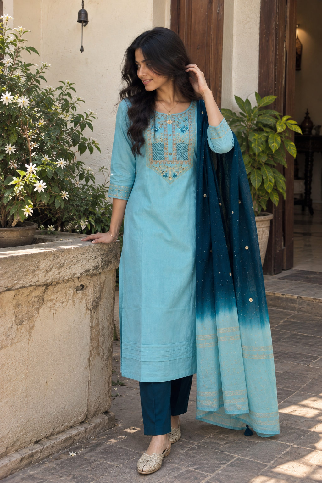 Ameera Teal Kurta Set — product photo 3