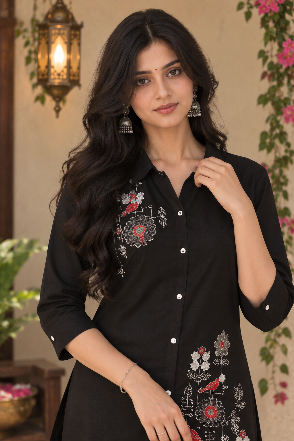 Black Embroidered Co-Ord Set — product photo 4