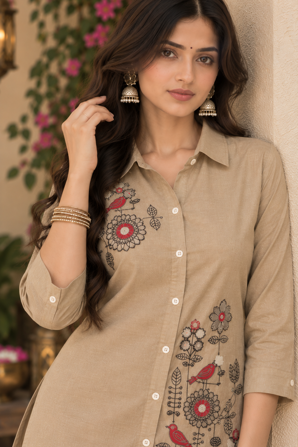 Cream Embroidered Co-Ord Set — product photo 3